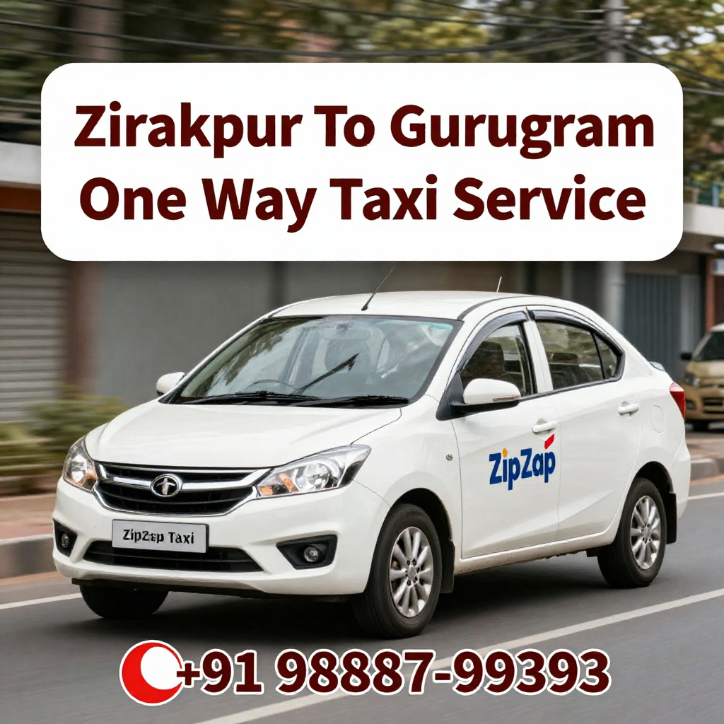 Premium Zirakpur to Gurugram One Way Taxi Service by ZipZap Taxi
