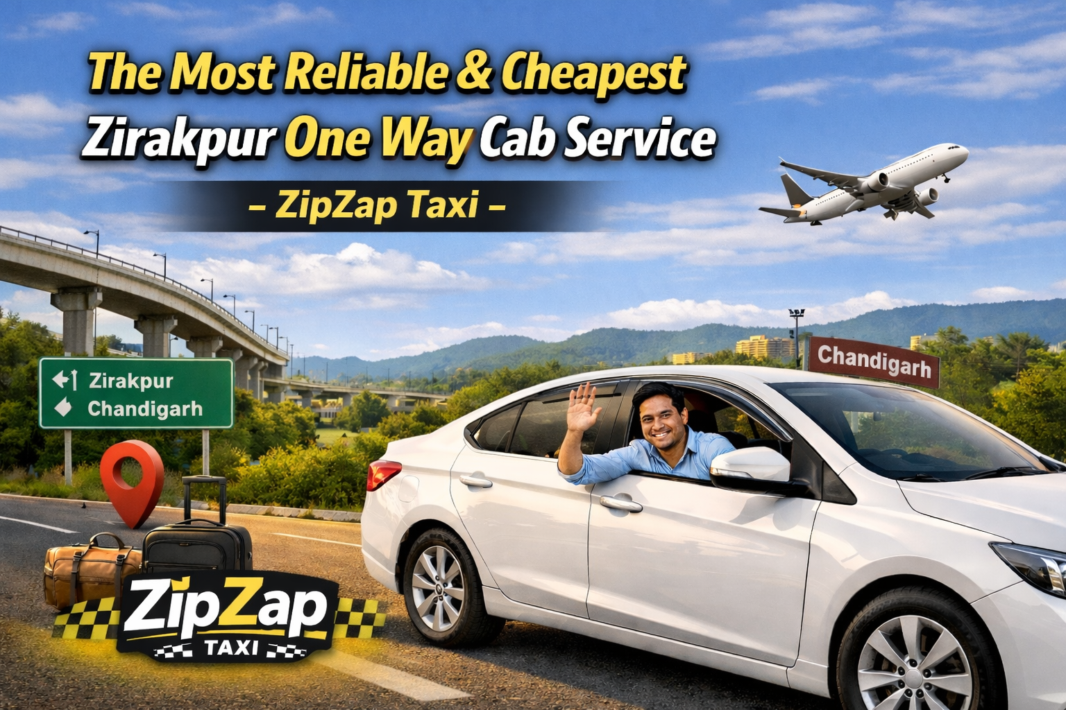 The Most Reliable & Cheapest Zirakpur One Way Cab Service - ZipZap Taxi