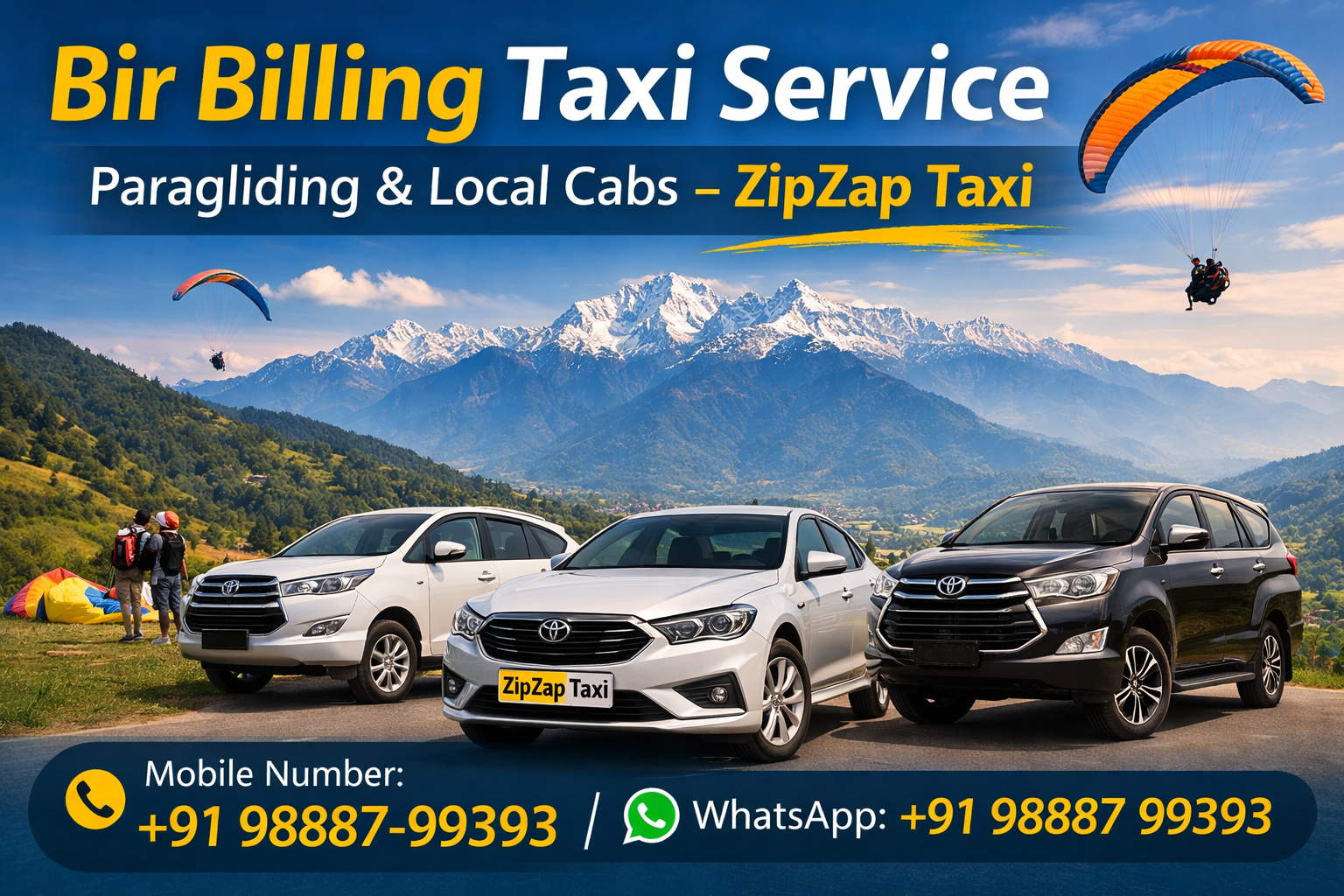 Bir Billing Taxi Service | Paragliding & Local Cabs – ZipZap Taxi