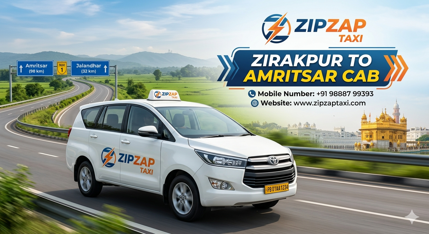 Zirakpur to Amritsar Cab – Trusted, Low-Cost Trips by ZipZap Taxi
