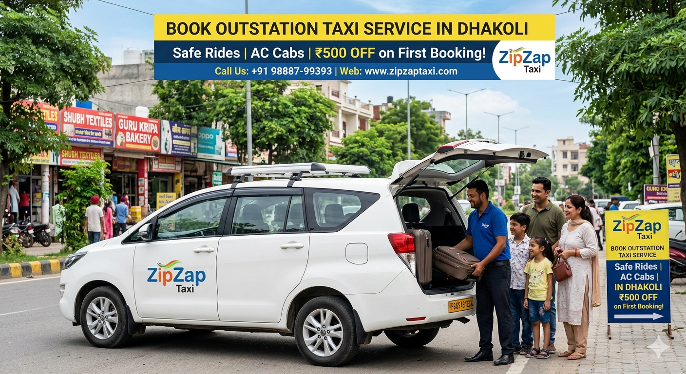 Book Outstation Taxi Service in Dhakoli – Safe Rides, AC Cabs & ₹500 OFF | ZipZap Taxi
