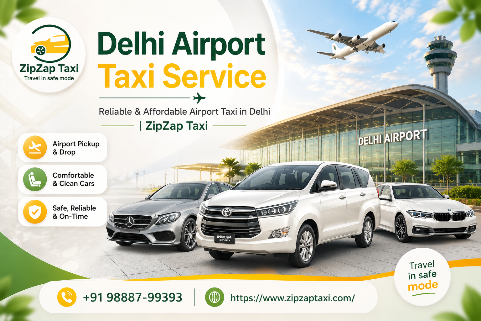 Delhi Airport Taxi Service - Reliable & Affordable Airport Taxi in Delhi | ZipZap Taxi